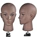 Bald Mannequin Head Beige Professional Cosmetology for Wig Making, Display wigs, eyeglasses, hairs with Free Clamp primary