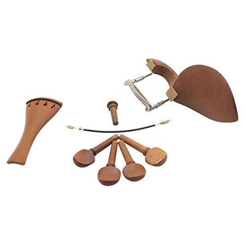 Algol - 4/4 Violin Chin Rest Chinrest Jujube Wood with Tuning Peg Tailpiece Tailgut Endpin Violin Accessory Kit