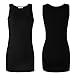 Moxeay Women Scoop Neck Cotton Extra Long Tank Top Vest 2 Pieces (M, Black&White)