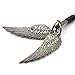 Jovivi Vintage Men's Alloy Double Angel Wings Pendant Cotton Cord Chain Necklace