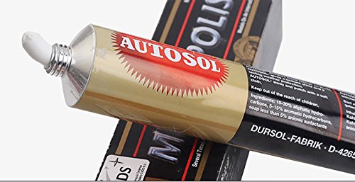 Autosol Metal Polish 3.33 Oz.(75ml) Copper Brass Alumium and more with Polishing Clothes