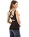 PattyBoutik Women's Crewneck Criss-cross Keyhole Back Tank Top (Black L)