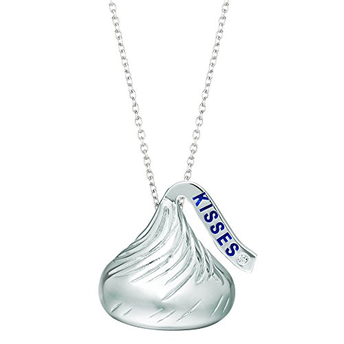 Hershey's Kisses 925 Sterling Silver Womens' Diamond 0.005 Hershey Kiss Necklace