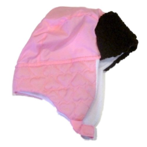 Faded Glory Girls Pink Hat Beanie Stocking Cap Trapper Hat Fur Top