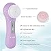 K-SKIN Facial Cleansing Brush Waterproof Exfoliate Pore Smooth Skin for 3 Speeds Modes Setting with 2 Brush Heads (Purple)