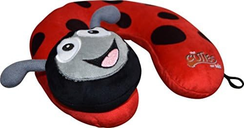Cuties And Pals Kid's Travel Neck Pillow - Car Seat Pillow (Red Ladybug)