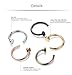 Jstyle 20G 5 Pcs a Set 316L Stainless Steel Nose Rings Hoop Nose Piercing Body Jewelry 8mm