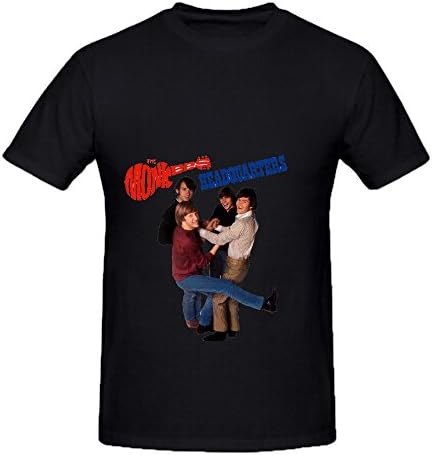 The Monkees Headquarters Hits Men Round Neck Casual T Shirts Black