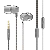Uiisii HM7 In-Ear Metal Earbuds Headphones Wired Heavy Bass Earphones with Microphone for iPhone, iPod, iPad, MP3 Players, Samsung Galaxy, Nexus, BlackBerry etc (Grey)