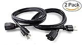 Ubercords 10 Foot Extension Cord (2-Pack), 10' Extension Cord, UL Listed & CSA Approved, 16AWG/13A, 3 Prong Power Cable