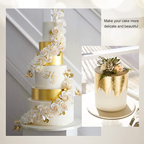 Edible Gold Leaf Sheets, 24K Cake Decoration Baking Gold Foil, Food
