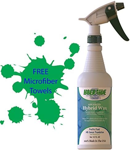 H8eraide Hybrid Spray Wax 32oz For RV's - 2 FREE Microfibers - Pure Brazilian Carnauba and Advanced Synthetic Polymers Produce Superior Shine and Long Lasting Protection