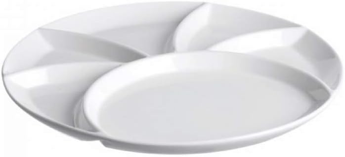 la Porcellana P001900026 Convivio Fondue/Party Plate cm 26 Gb, Porcelain, White, 26 x 26 x 2.5 cm
