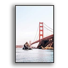 Framed Canvas Wall Art for Living Room, Bedroom Brooklyn Bridge and New York City Canvas Prints for Modern Home Decoration Ready to Hang - 16"x24" inches