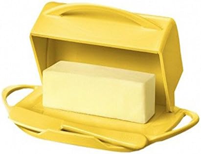 Butterie Flip Top Butter Dish For Countertop or Refrigerator, BPA Free, (Yellow)