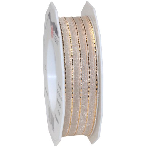 Morex RibbonRichmond Wired Sheer Ribbon, 1 by 22-Inch Yard Spool, Champagne (27325/20-104)