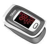 CKeep Fingertip Pulse Oximeter Blood Oxygen Saturation Monitor for Sports or Aviation with LED Screen and Batteries