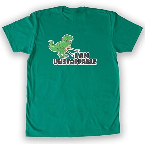 Death By Novelty - I Am Unstoppable T-Rex Men's Fashion T-Shirt Kelly Green