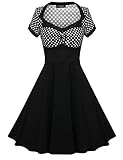 ACEVOG Women's Short Sleeve Polka Dots Cotton Vintage Tea Dress (Multi-Colored)