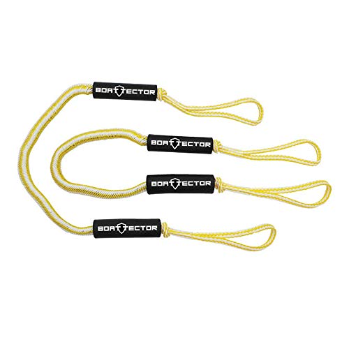 Extreme Max 3006.2741 BoatTector Bungee Dock Line Value 2-Pack - 5', Amarelo/Branco