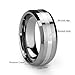 King Will CLASSIC Men's 8mm Tungsten Ring One Tone Matte Finish Brushed Center Wedding Band Beveled Edge(13.5)