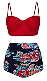 Angerella Floral Push Up Bikini Halter 2 Piece