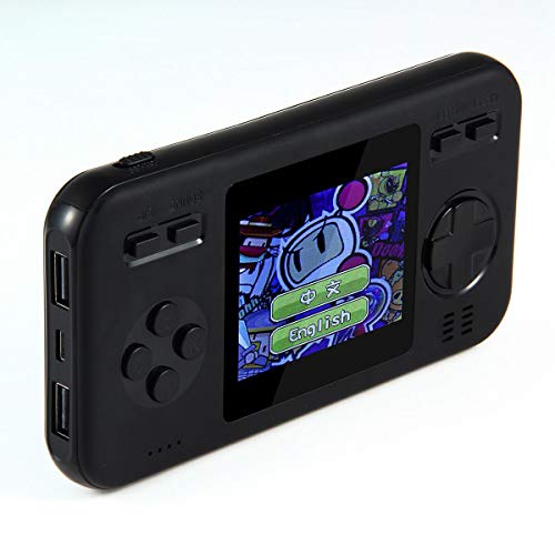 TEEPAO 2.8 Inch Game Handheld Console, Retro Video FC PVP Game Player Gameboy 416 Classic Games, Built-in 8000 mAh Power Bank, Portable Video Game Console with Fast Charger for Travel (Black Edge)