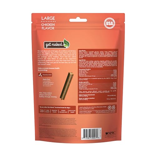 GET NAKED GRAIN FREE 1 POUCH 6.6 OZ SUPER ANTIOXIDANT DENTAL CHEW STICKS, LARGE