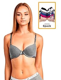 Sujetador de algodón liso para mujer (6 unidades)