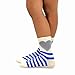 TeeHee Little Girls Stripes Fashion Cotton Short Crew 6 Pair (9-10 Years, Stripes and Heart)