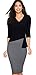 HOMEYEE Women's Elegant Patchwork 3/4 Sleeve Wear to Work Bodycon Dress B333 (10, Black + Gray)