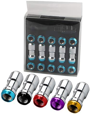 LIDAUTO 20PCS Wheel Lug Nuts Screw Anti-Theft M12x1.5 Length 45MM Aluminum Universal Alloy Steel
