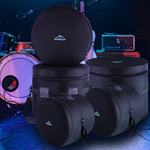 EASTROCK 5Piece Drum Bag Set for 12" Tom, 10" Tom, 14" Snare, 16