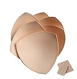 GOUP 3 Pairs Women Removable Cup Inserts for Sport Yoga Bra Bikini Bra Pad,Beige