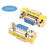 VGA Coupler, Benfei 2-Pack VGA/SVGA Adapter HD15 Female to Female Gender with Gold-Plated Cord