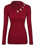 Zeagoo Women's Casual Long Sleeve Knitted Draped Button Blouse Top