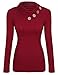 Zeagoo Women's Casual Long Sleeve Knitted Draped Button Blouse Top