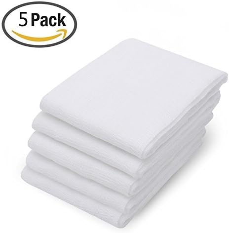 Topvida 5 Pack Cheese Cloth 100% Natural Cotton White 27sq.ft