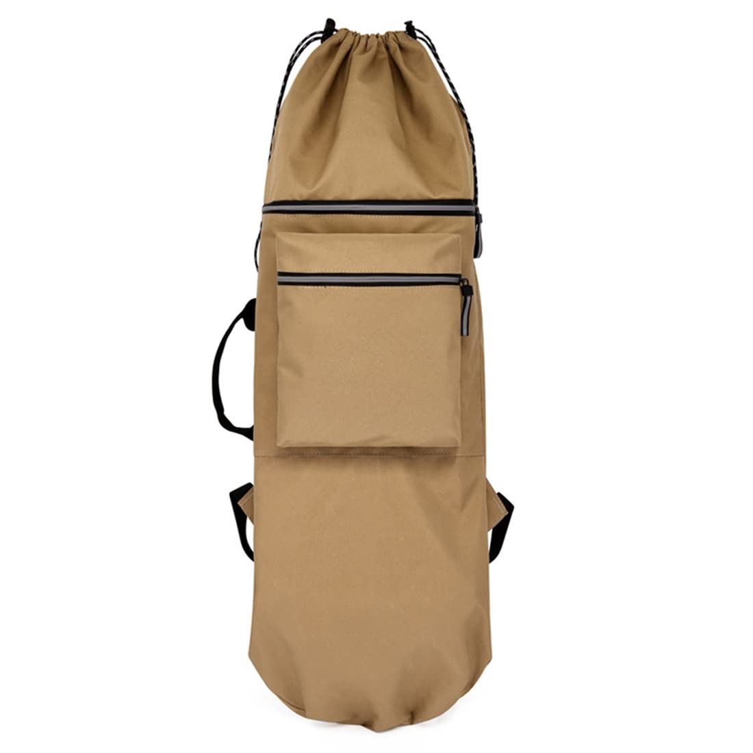 Goggnety Double Rocker Skateboard Backpack Land Surfboard Bag Longboard Bag Skateboard Carry Bag Accessories,Khaki S