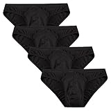 Elever Men's Underwear Micromodal Hip Bikini Briefs 4 Packs