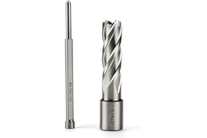 OSCARBIDE 5/8"x2" HSS Annular Cutter 5/8 inch Cutting Diameter 2 inch Depth of Cut,3/4 inch Weldon Shank 2 Flat Mag Drill Bit with Pilot Pin for Magnetic Drill Press,1 Piece