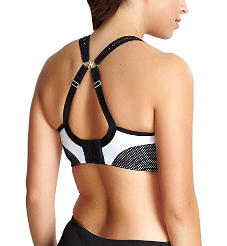 Panache Medium Control Wire-Free Sports Bra, 40F, White/Black