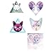 Tattify Cat Temporary Tattoos - Catastrophic (Complete Set of 10 Tattoos - 2 of each Style) - Individual Styles Available - Fashionable Temporary Tattoos