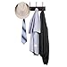 SONGMICS Wooden Wall Mounted Coat Rack 16 Inch Rail with 4 Metal Hooks for Entryway Bathroom Closet Room Dark Brown
