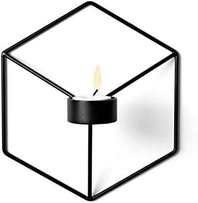 zilzol 3D Geometric Nordic Style Sconce Matching Candle Holder Iron Candlestick Handmade Wall Art Decor Decorative Candlestick Holder