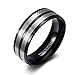 SOMEN TUNGSTEN Titanium Rings for Men 8mm Matte Black Engagement Wedding Band Comfort Fit Size (12.5)
