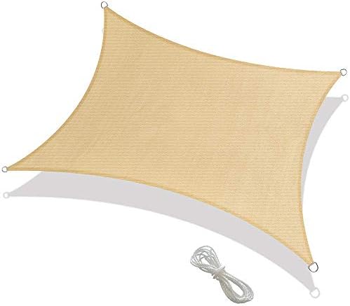 GKPLY Outdoor Shade Sails - Ceiling Rectangular Beach Shade Sails for Terrace Garden Outdoor Facilities and Activities
