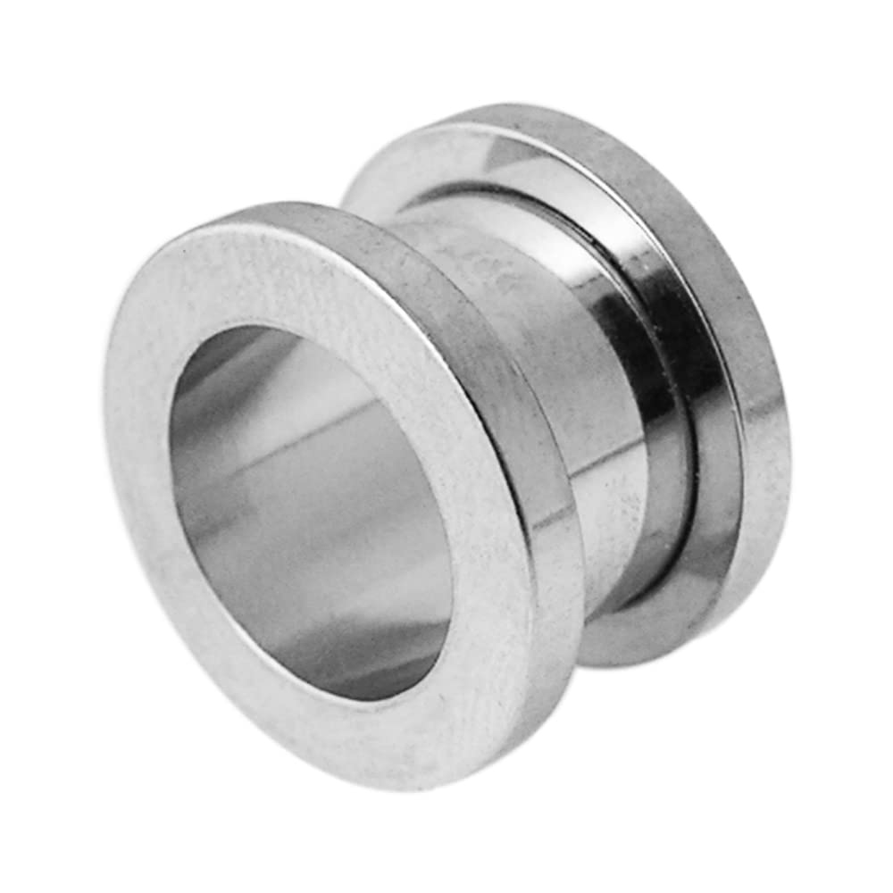 AZARIO LONDON 00 Gauge - 10mm Flesh Tunnel- Externally Threaded Screw Fit Gauges- Ear Stretchers- Steel Plugs and Tunnels - Price for 1 Piece