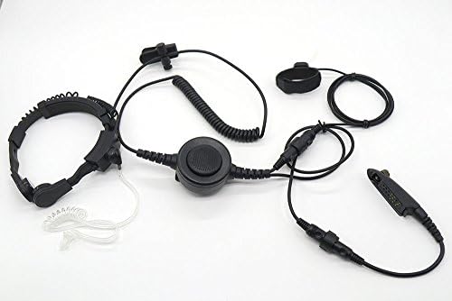 WishRingWishRing Military Throat Mic Headset Earpiece Waterproof Big PTT for GP340 GP328 Radio