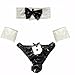 FEESHOW Men's 3PCS Naughty Tuxedo Bow Tie Collar Briefs Handcuffs Costume Outfit,Black,One Size